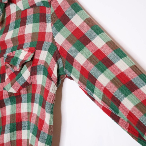 TOPSHOP Western Plaid Long Sleeve Flannel Shirt 6 - Picture 2 of 9